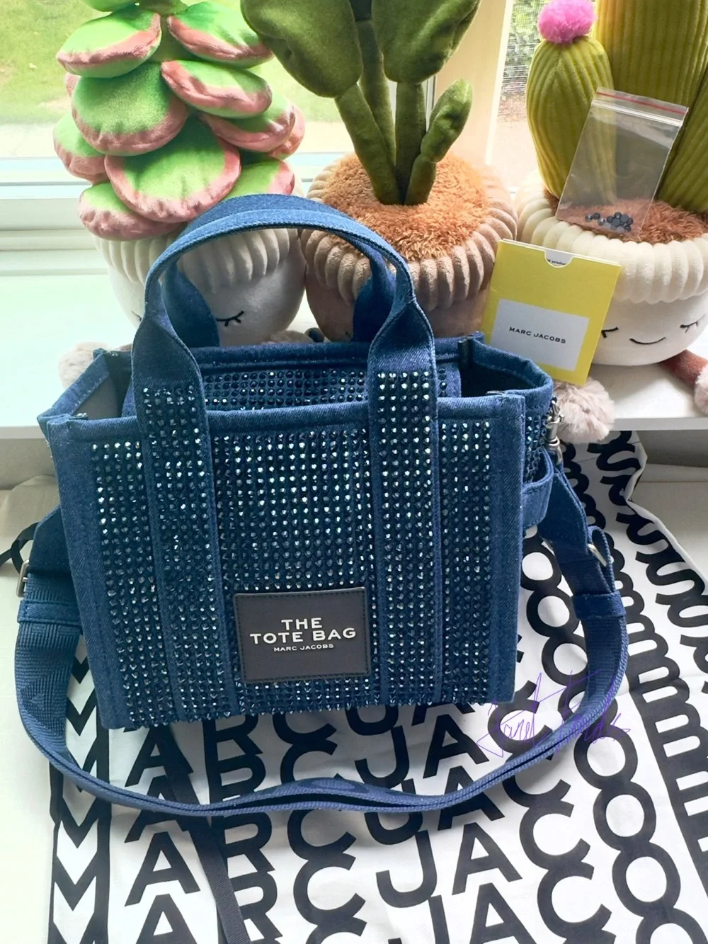 NWT 🌌 Marc Jacobs The Crystal Denim Small Tote Bag